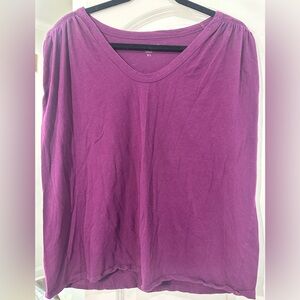 LOFT Rich Purple Long Sleeve Top
